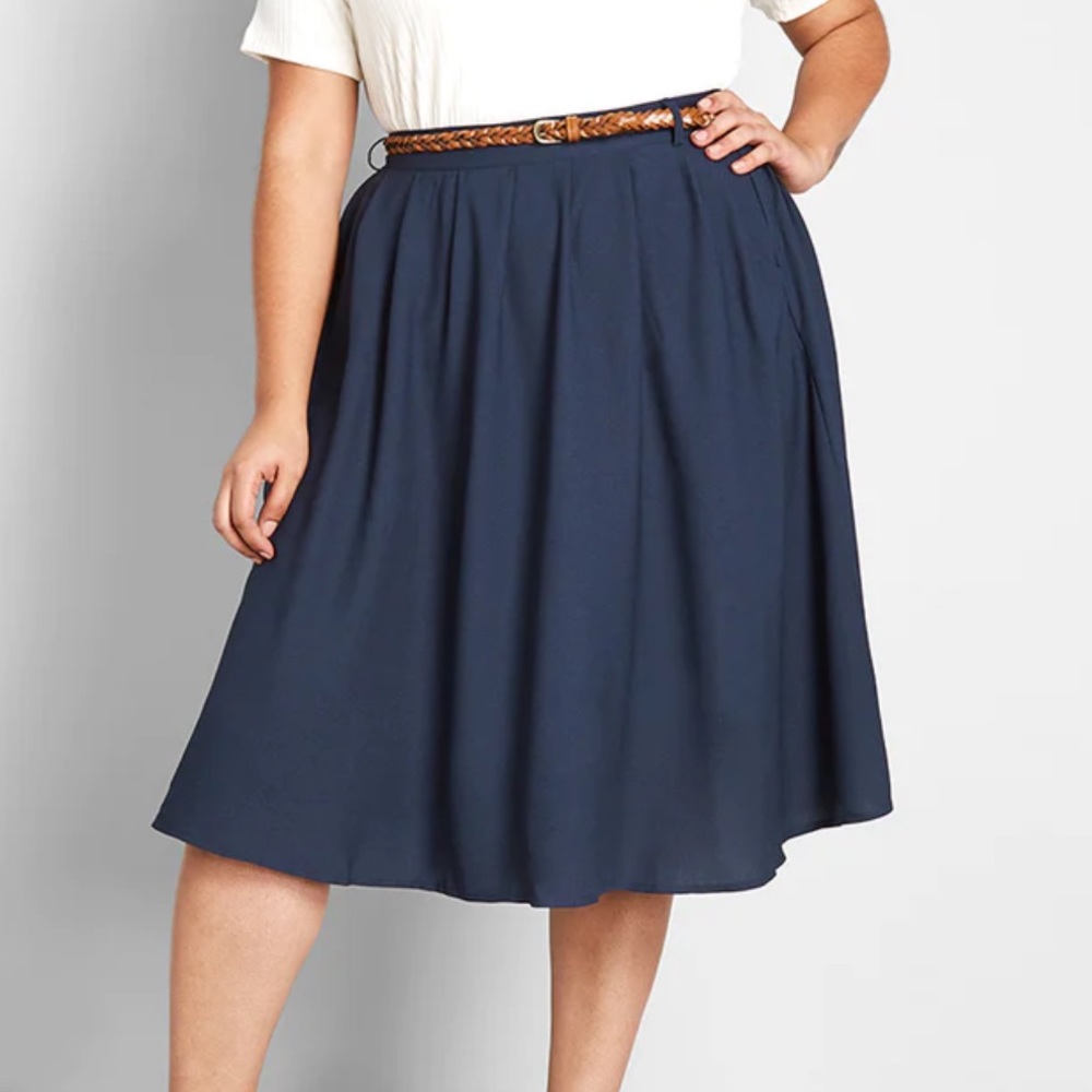 ModCloth Breathtaking Tiger Lilies Midi Skirt